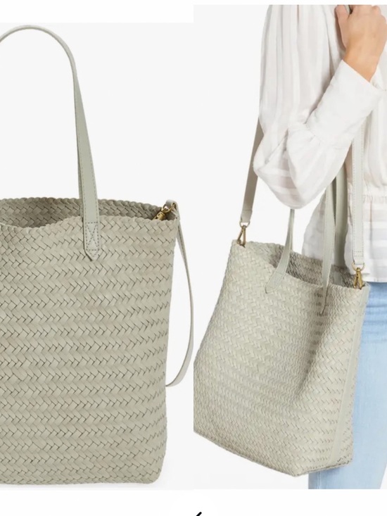 Madewell Handbags - Madewell The Medium Transport Tote: Woven Leather Edition Ashen Sage